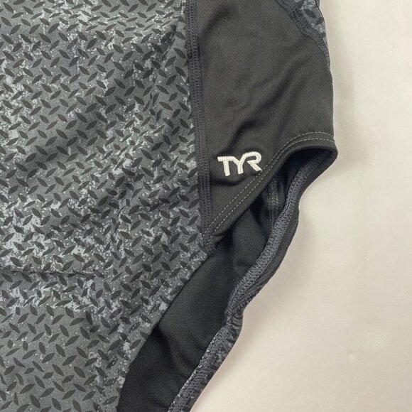 TYR One Piece Swimsuit Women’s Sz 36 Black High Cut Criss Cross Back Straps - Picture 8 of 10